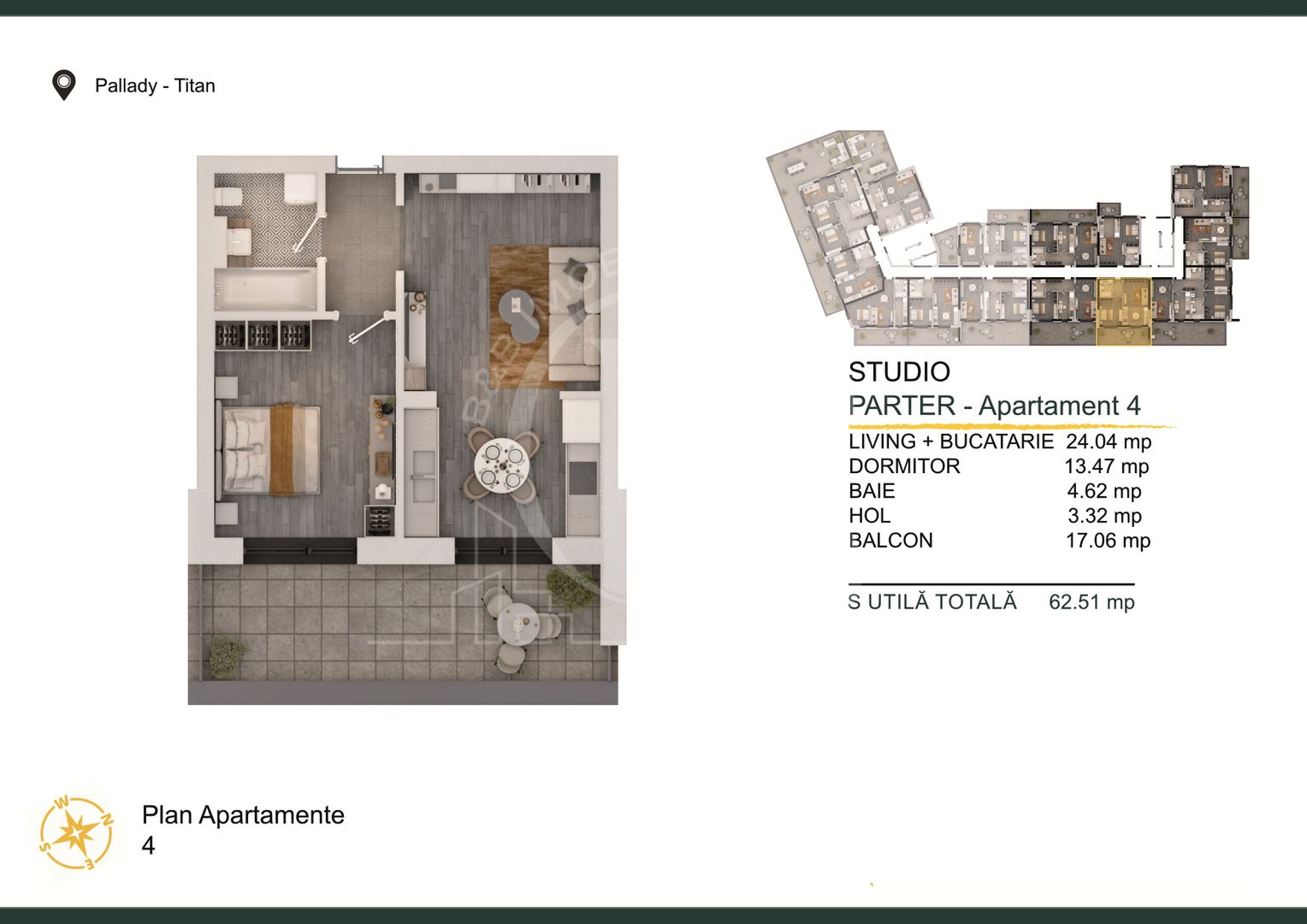 Apartament 2 camere Theodor Pallady Loc de Parcare BONUS - Schiță 2