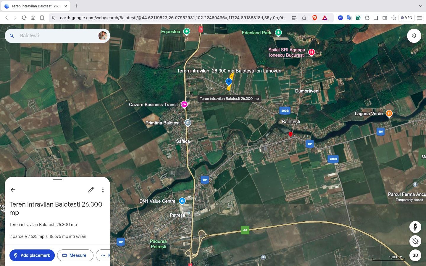 Teren intravilan 26.300 mp Saftica Balotesti-  PUZ în lucru - Poză 11