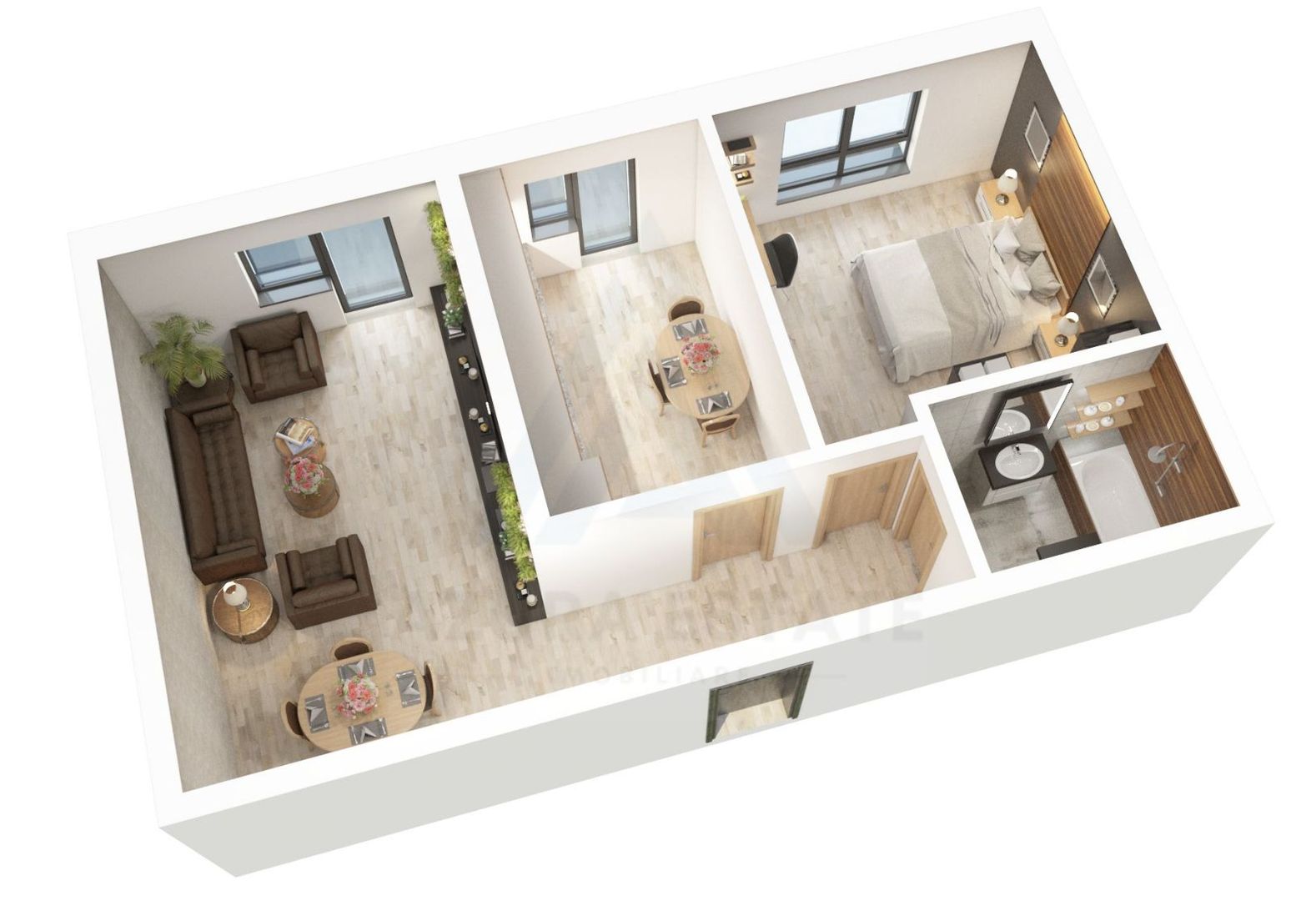 Apartament 56.15 mp utili 2 camere etaj 1 bucatarie inchisa Dna Stanca - Poză 5
