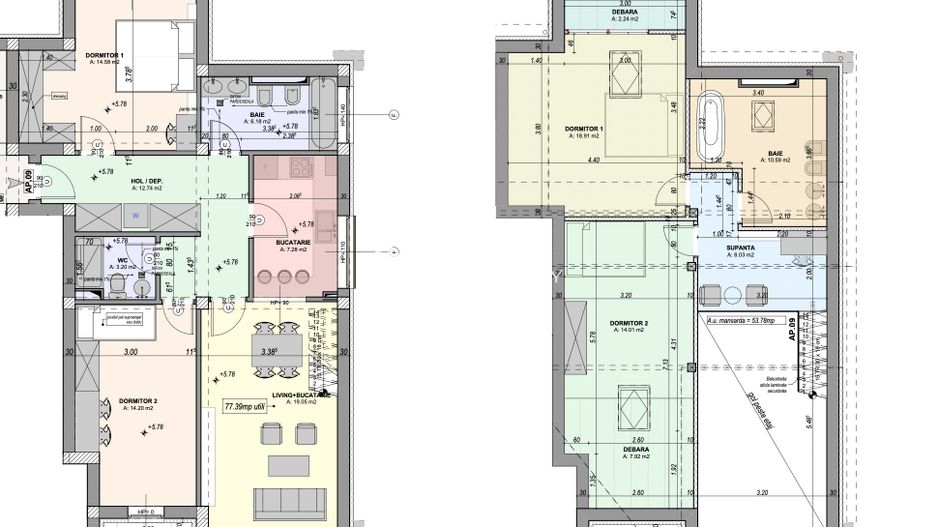 Penthouse 5 camere-139mp- terasa 15.44 mp-orientare sucdica- DaVinci Homes - Schiță 17