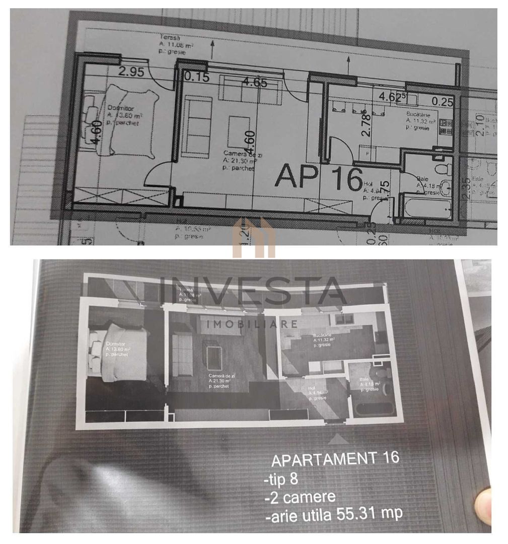 Apartament 2 camere de vanzare zona Baciu - Schiță 6