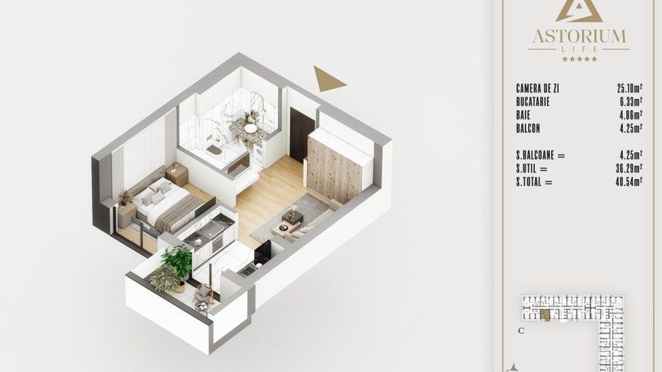 GARSONIERA // PREMIUM// IZOLATIE FONICA/ TITAN PALLADY - Poză 1