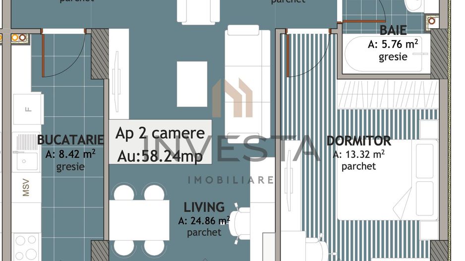 Apartament cu 2 camere in Iris - Ansamblu Exclusivist, imobil nZEB - Schiță 6