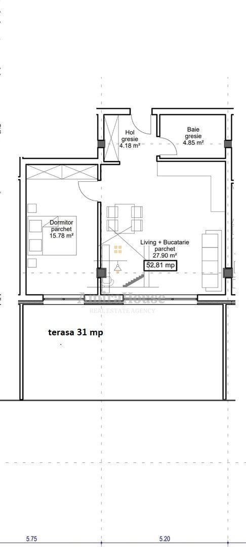 Apartament 2 camere, finisat, parcare, terasa 31 mp,  str Sub Cetate, Floresti - Poză 23