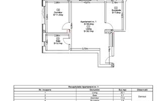 Apartament 2 Camere | Bucatarie Separata | Bloc Nou | Terra, Floresti - Schiță 4