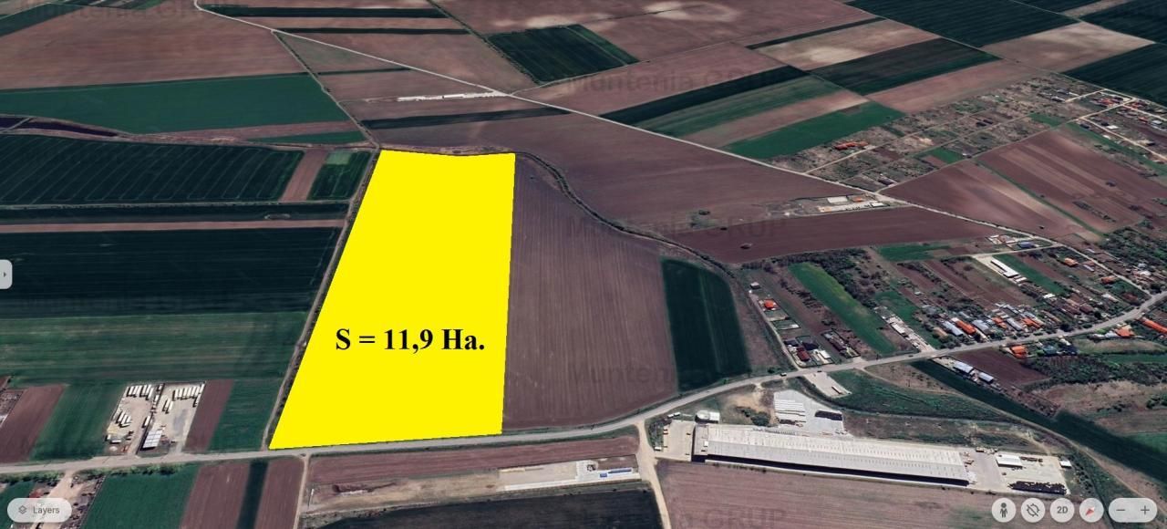Dascalu, 119.000 mp. teren intravilan cu desch. de 180 m. la DJ 200 - Poză 1
