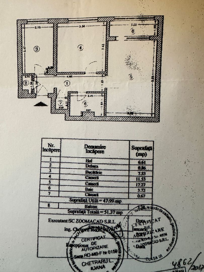 Apartament 2 camere centrala proprie bloc 1978 anvelopat zona Pacii - Schiță 10