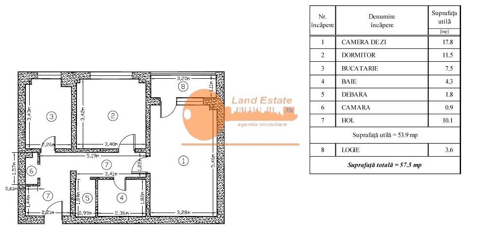 Apartament 2 camere decomandat – Câmpia Libertății - Schiță 17