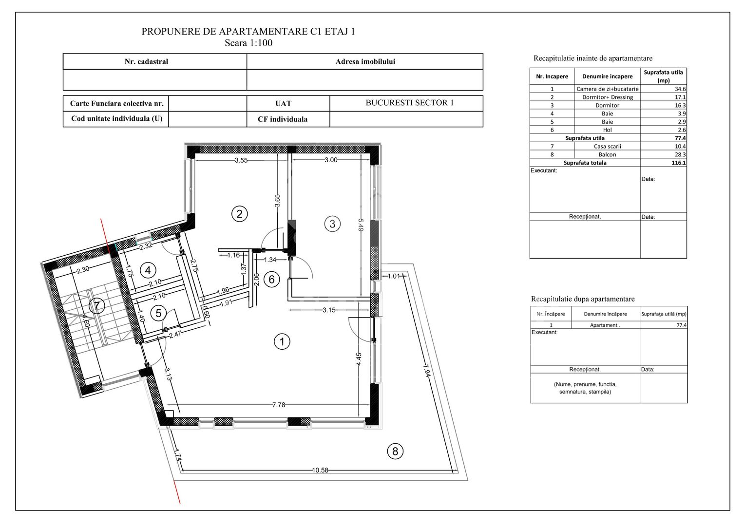Apartament 3 camere Herăstrău / loc de parcare - Schiță 15