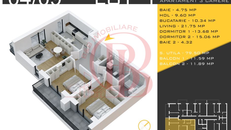 3 camere decomandat Titan Pallady  Metrou Nicolae Teclu - Schiță 11