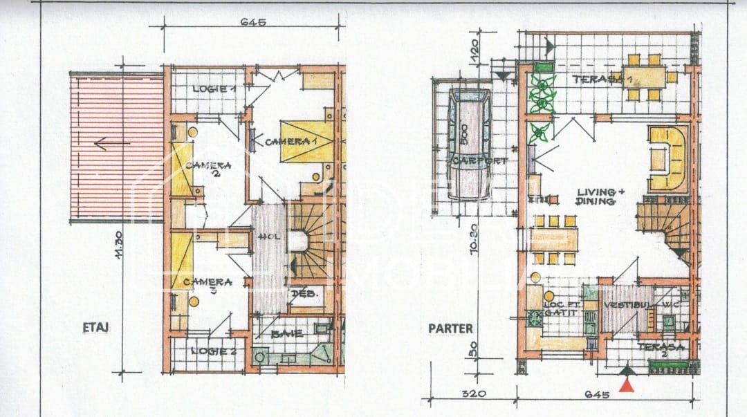 Casa Tip Duplex cu 4 camere si carport, in Cartierul Arhitectilor - Schiță 14