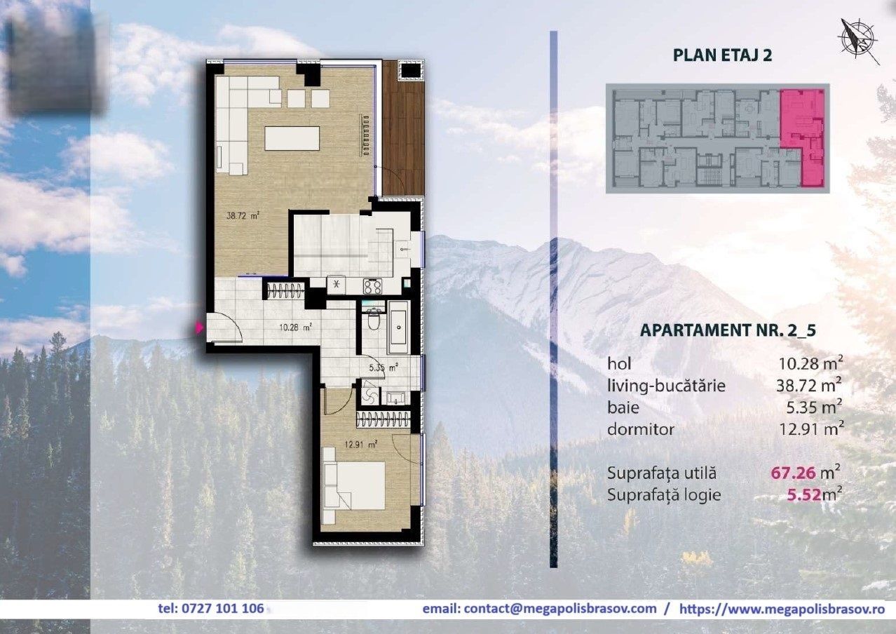 APARTAMENT 2 CAMERE PREMIUM | 67,26 MP UTILI + LOGIE | Brașov - Poză 3