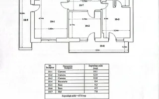 Apartament 3 camere decomandat-2 Bai-Titan-Pallady-Mobilat - Schiță 18