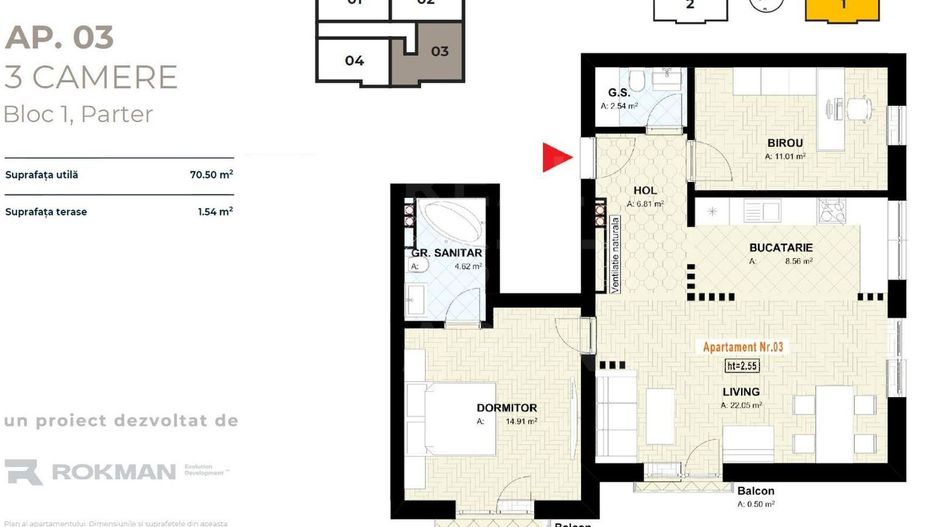 Vânzare, apartament cu 3 camere, Brașov - Poză 7