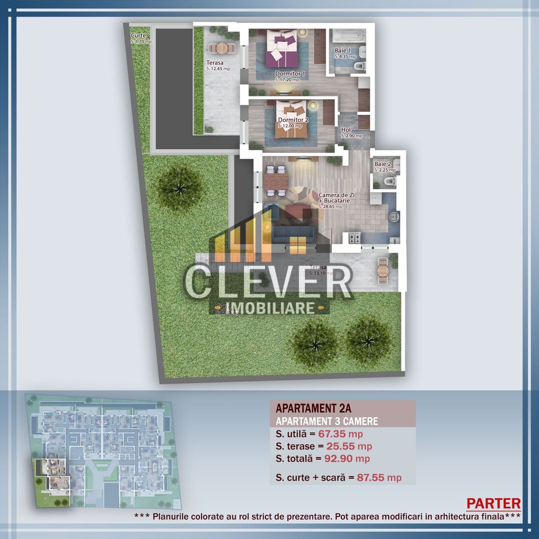 Apartament 3 Camere cu gradina 85 mp - Zona Pallady - Metrou Nicolae Teclu - Schiță 13