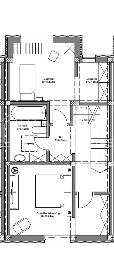Casa Triplex cu 3 camere, Mobilat-Utilat, in Selimbar - Schiță 16