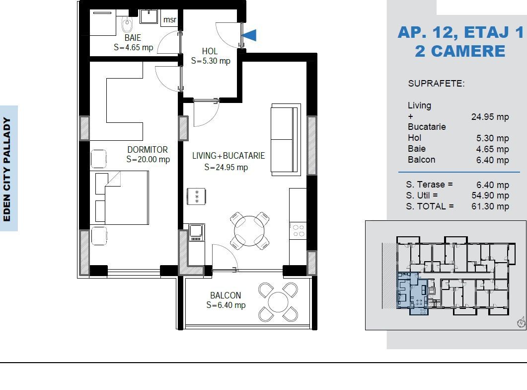 AP. 2CAM. TIP STUDIO-SPATIOS 55MP/ IDEAL LOCUINTA SAU INVESTITIE! - Poză 1