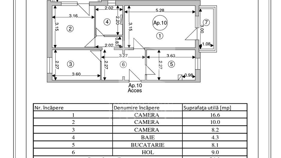 Sacele - Electroprecizia-Apartament 3 camere,63 mp - Poză 2