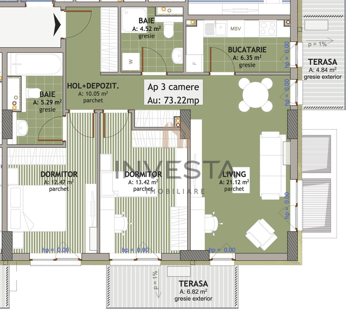 Apartament cu 3 camere in Iris - Ansamblu Exclusivist, imobil nZEB - Schiță 2