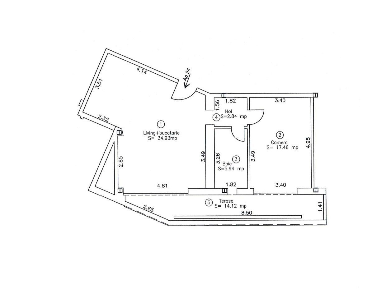 Office-2 Camere | Lift | Parcare Subterana | Central | Comision 0 - Schiță 20