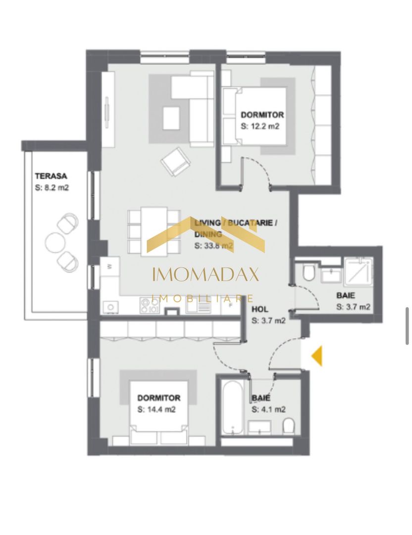 -Apartament-3 camere -2 bai- - Poză 16