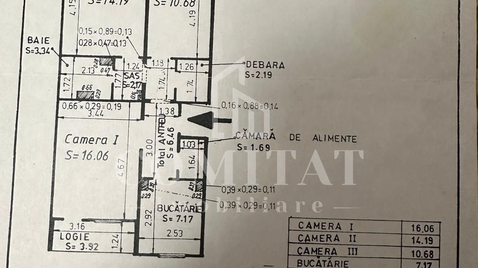 Apartament 3 camere | 64mp | zona Bucium - Schiță 14