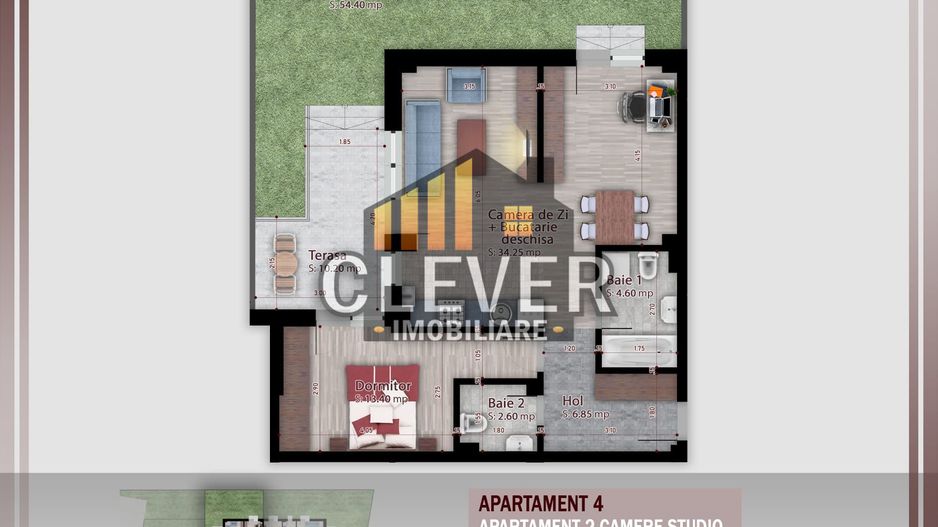 Theodor Pallady Apartament 2 Camere cu gradina 54mp - Schiță 8