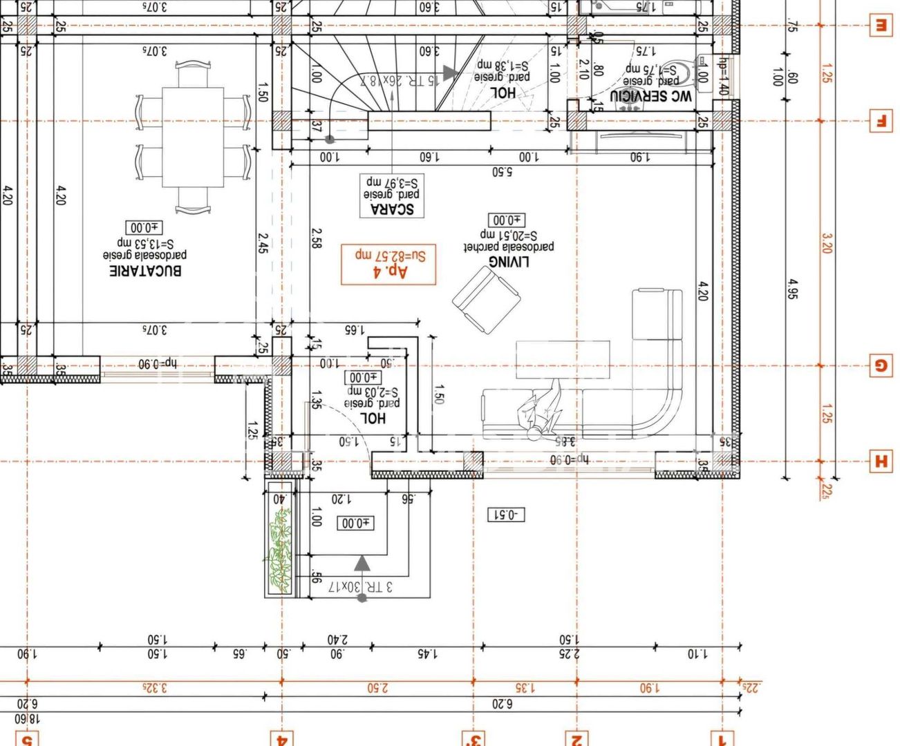 Casa cu 3 camere si 200 mp de curte, in Cartierul Arhitectilor - Schiță 8