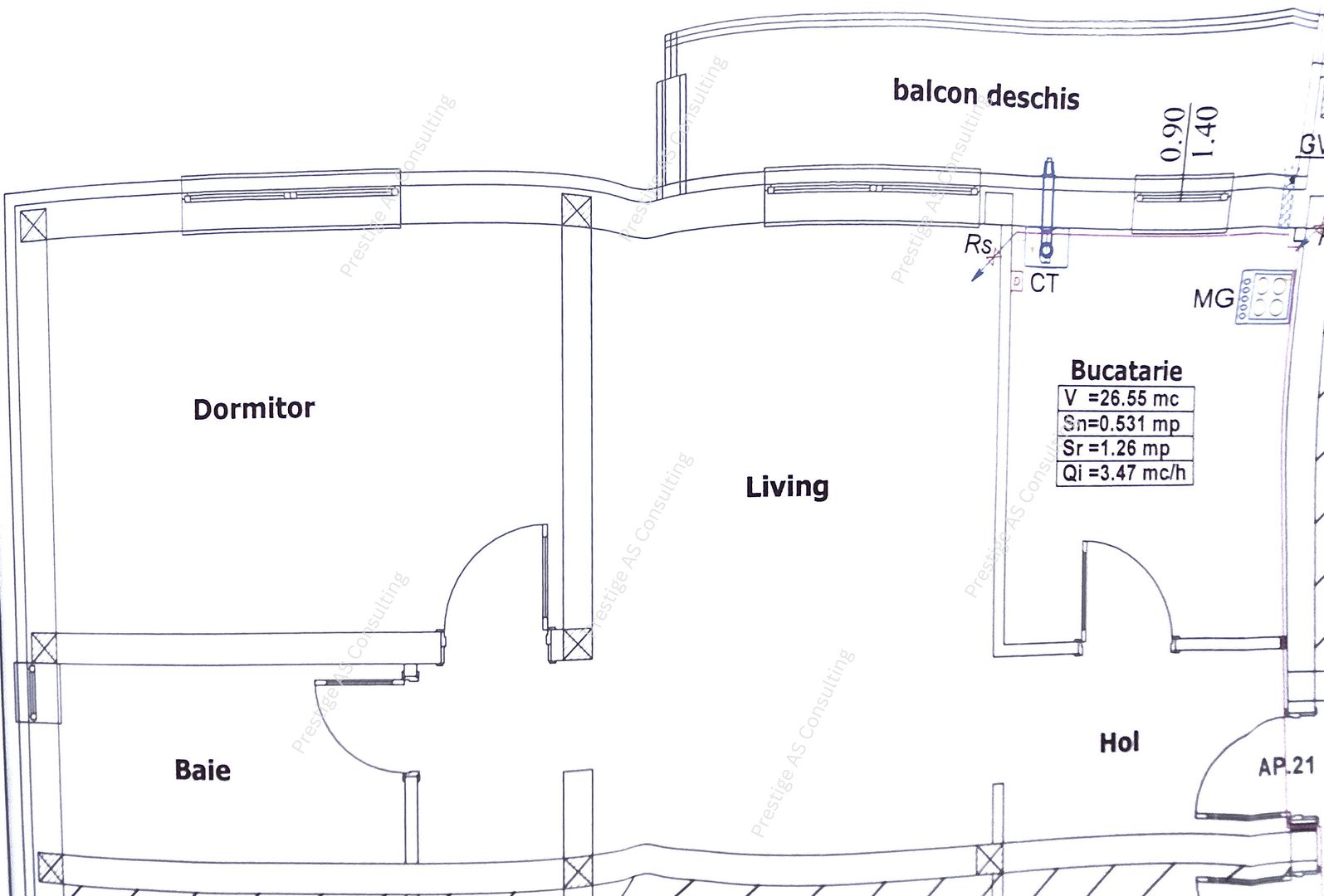 Apartament Nou Giroc | 2 camere | Decomandat | Balcon | Parcare - Schiță 7
