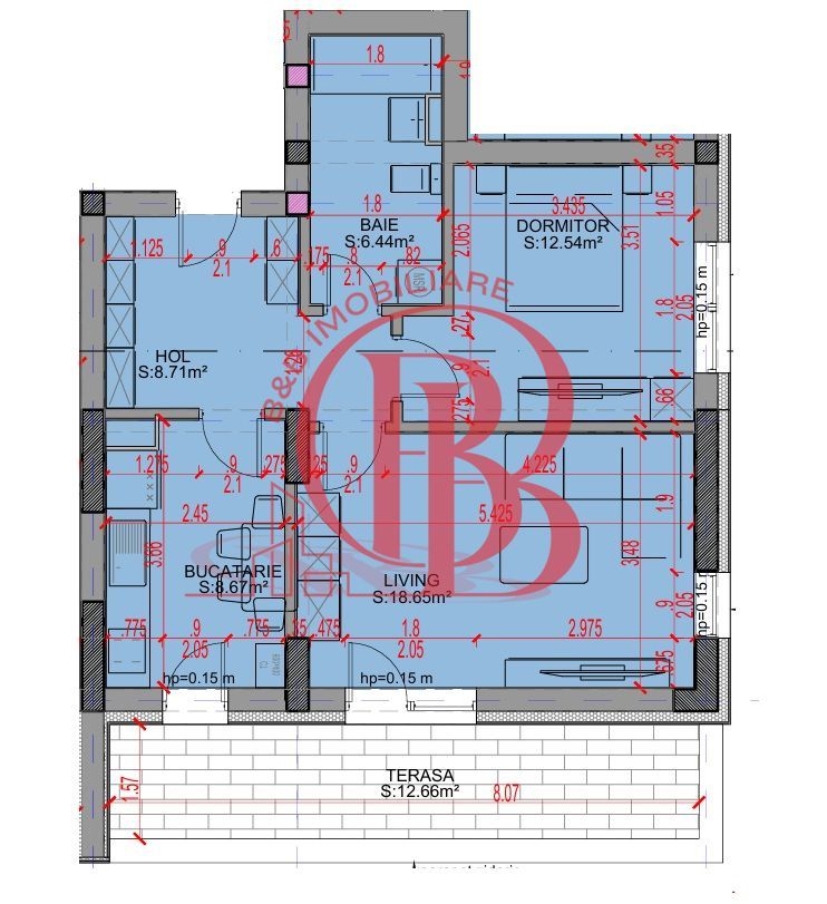 Apartament 2 camere Parcare Gratis Theodor Pallady 5min STB - Schiță 2