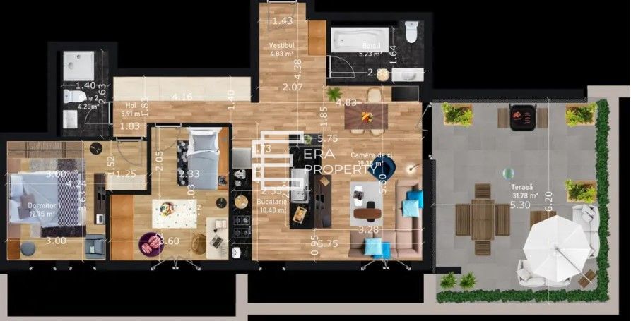 Penthouse modern de vânzare – Sibiu – 75 mp + terasă 32 mp - Schiță 7