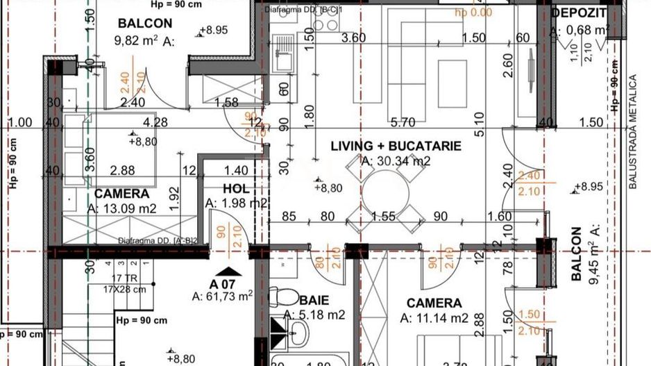 Apartament exclusivist cu panoramă superbă3 camere 2 balcoane. - Poză 8