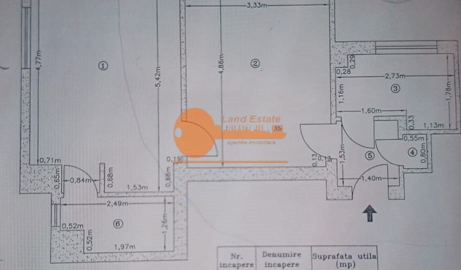 Apartament 2 camere – ultracentral – 44 mp – Piata Romana - Schiță 8