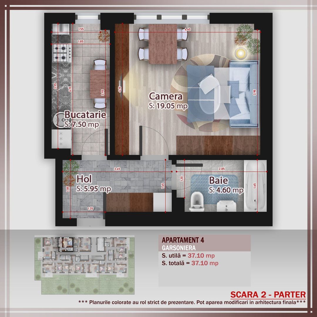 Garsoniera ideala pt  investitie Titan Pallady Metrou Nicolae Teclu - Schiță 1