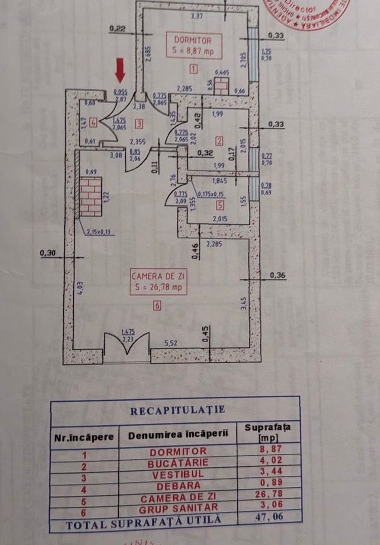 Vanzare apartament 2 camere - Mozart, Parc Verdi, Floreasca, Bucuresti - Schiță 12