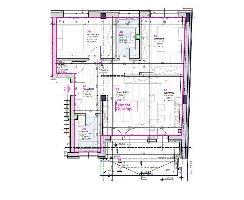 Vanzare 3 camere Marasti,  imobil nou cu 72 mp + 20 mp terasa - Poză 3