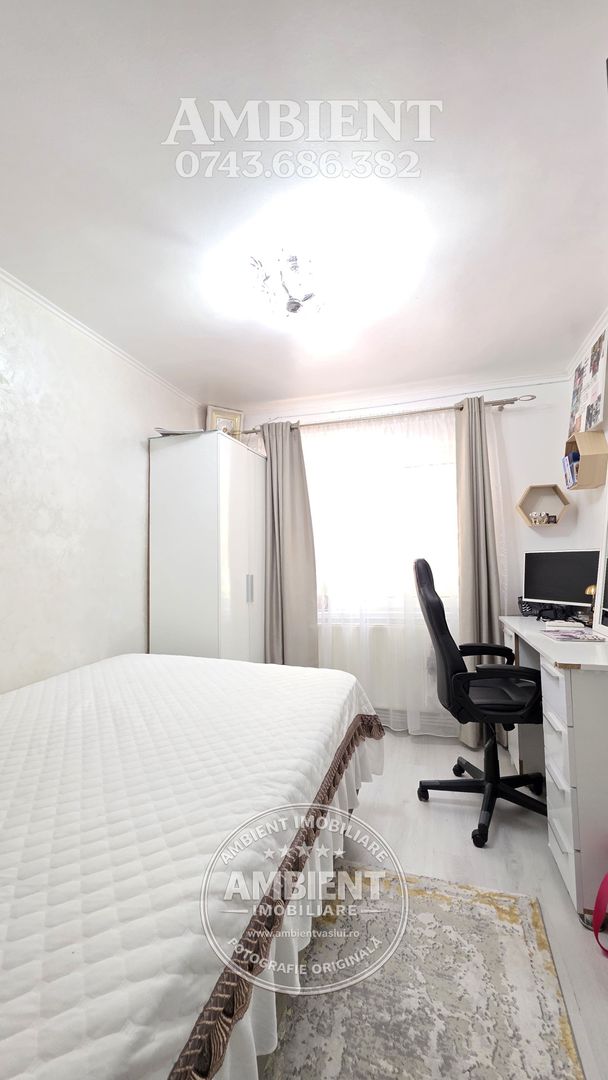 Apartament cu 2 camere, etaj 1, RENOVAT, nemobilat, VASLUI zona SMÂRDAN; - Poză 6