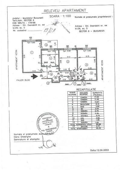 Vând apartament 3 camere, decomandat, 2 bai, 69 mp I Veteranilor / Gorjului - Poză 1