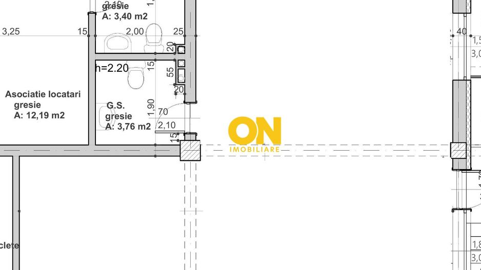 Spatiu nou de birouri, 59 mp + boxa 15 mp, zona Centru - Schiță 2