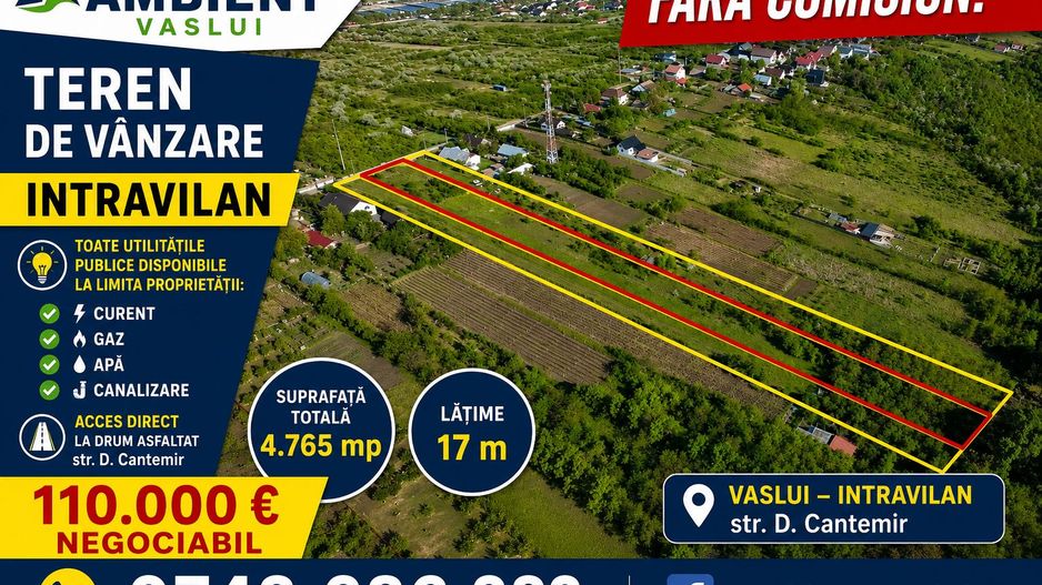 TEREN intravilan 5.000 mp, VASLUI - str. Dimitrie CANTEMIR; - Poză 2