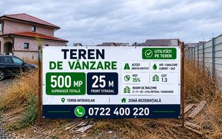 „Teren 500 mp între case, cu toate utilitățile – Domnești, Ilfov | Pr - Poză 1
