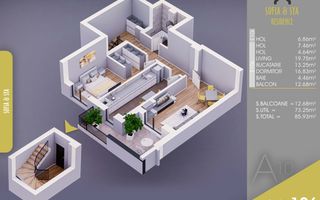 2 camere acte gata  parcare gratuita  Pallady-10 min Metrou N Teclu - Schiță 10