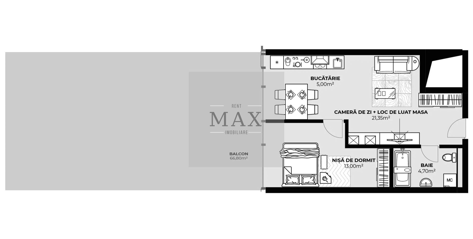 Apartament 2 camere de vânzare | 44,05 | Zona Autogară | Etaj 2 - Poză 1