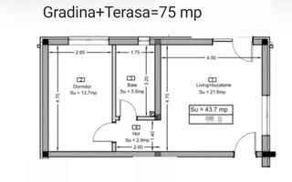 Apartament cu 2 camere/gradina 75 mp/zona Parc Poligon. - Poză 8