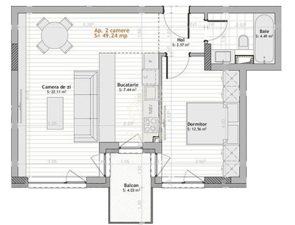 Apartament Ultrafinisat 2 camere 49 mp-balcon-Calea Moldovei - Poză 1