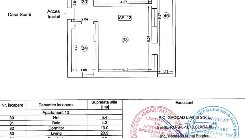 Apartament 2 camere Campus Universitate loc parcare centrala termica - Schiță 12