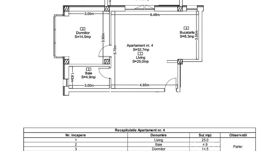 Apartament 2 Camere | Bloc Nou | Langa Padure | Terra, Floresti - Schiță 4