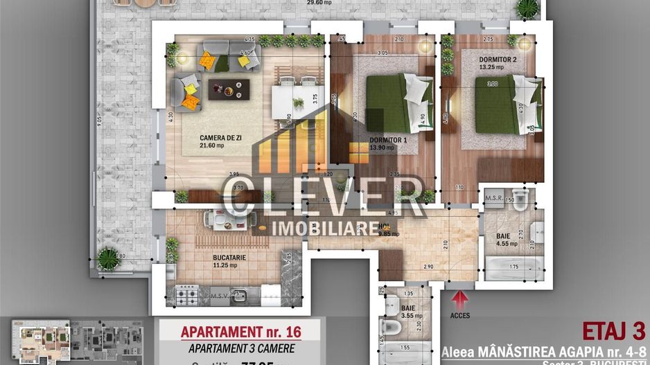 3 camere spatios 107mp | Nicolae Grigorescu | 0% comision - Schiță 12