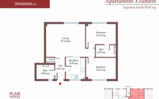 3 camere cu CURTE si PARCARE proprie, 75 MP, FINISAT MODERN,  COMISION 0% - Poză 1