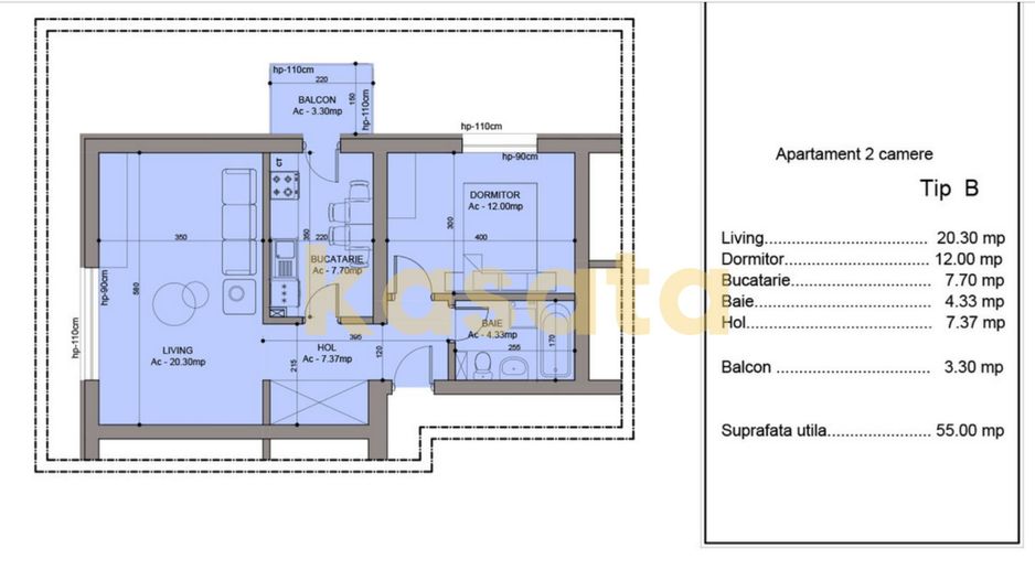 2 Camere | Regie Residence | Parcare Subterană Inclusa - Schiță 13